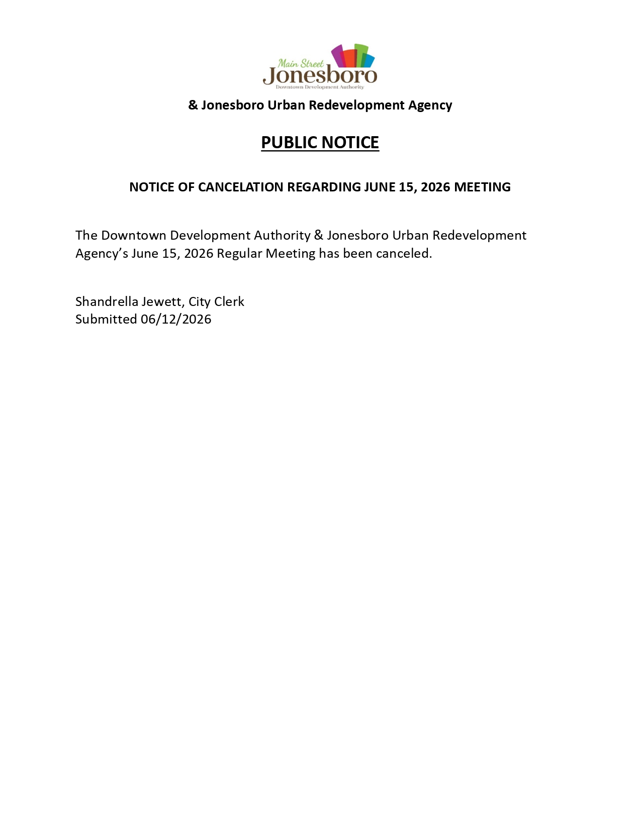 PUBLIC NOTICE 